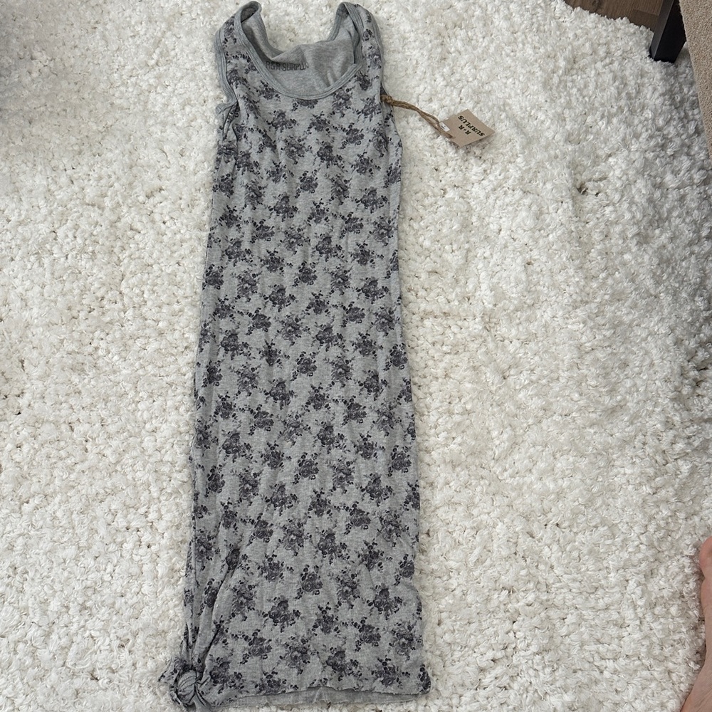 R+R Surplus Gray Floral Tank Top